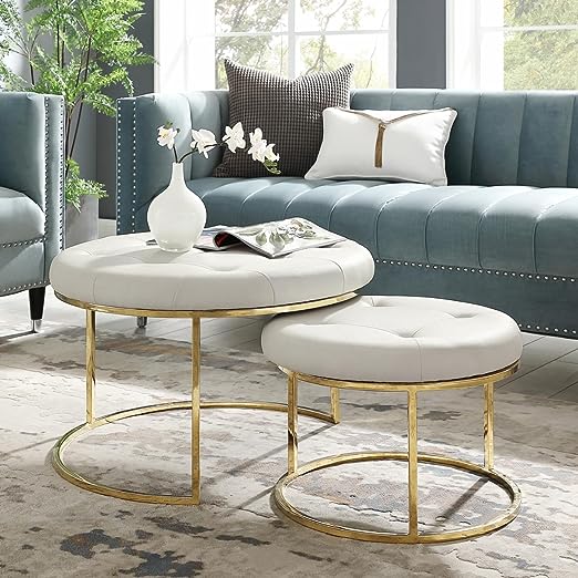 Adore Colored pearl nesting table set of 2 - Adore & Décor
