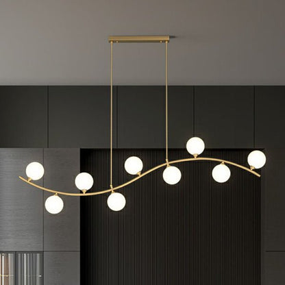 Adore Curvy frosted glass chandelier - Adore & Décor