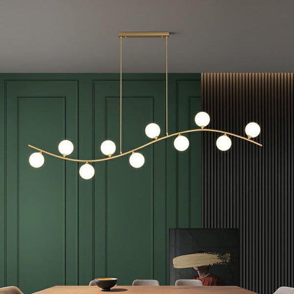 Adore Curvy frosted glass chandelier - Adore & Décor