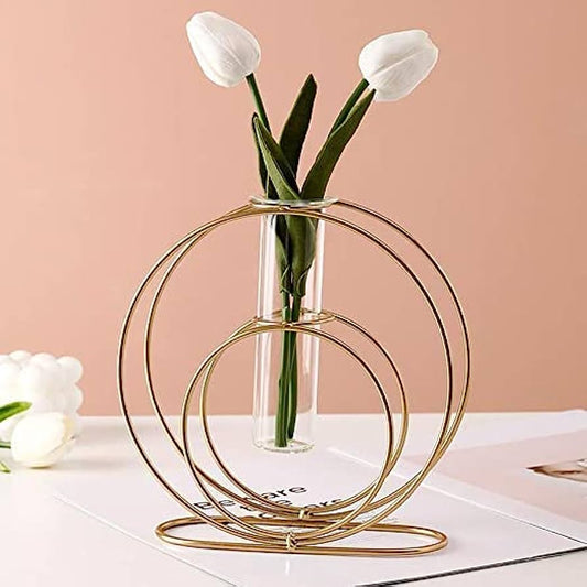 Adore Double rings stand with test tube flower vase Adore and decor