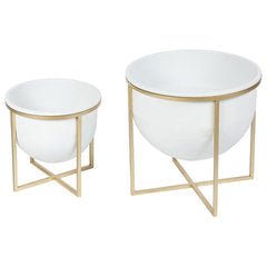 Adore Fancy indoor planter set of 2 with golden stand - Adore & Décor