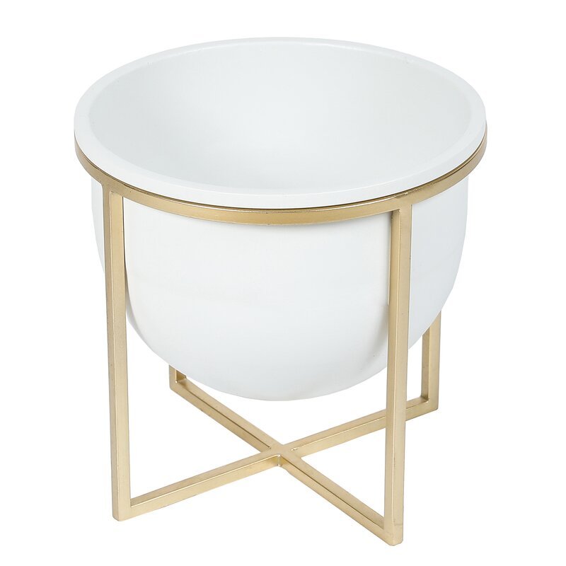 Adore Fancy indoor planter set of 2 with golden stand - Adore & Décor