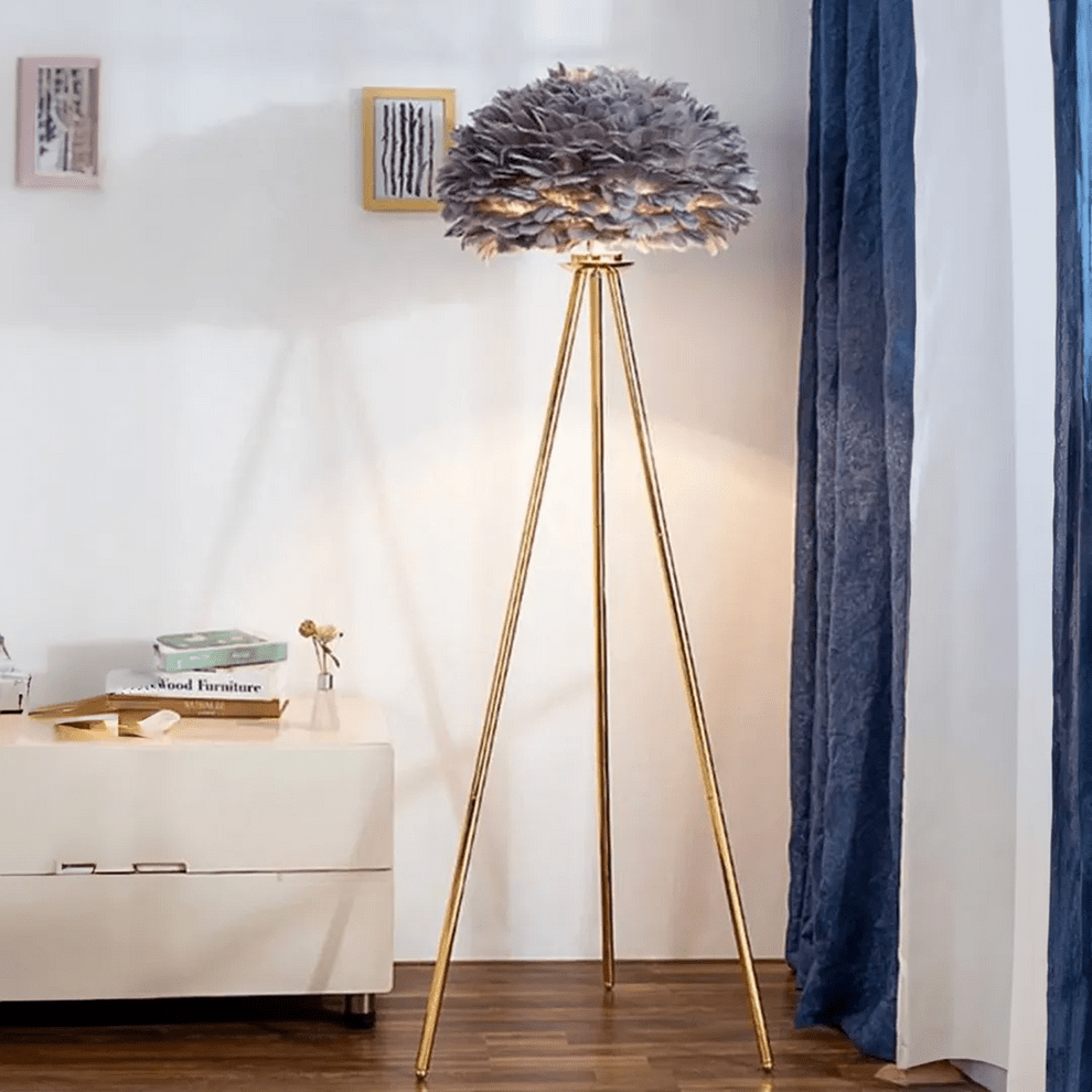 Adore faux feather floor lamp - Adore & Décor