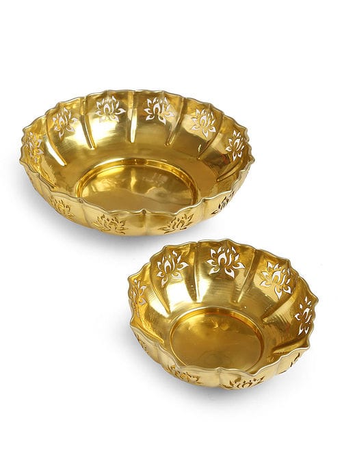 Adore Festive Brass metal Bowl Set - Adore & Décor
