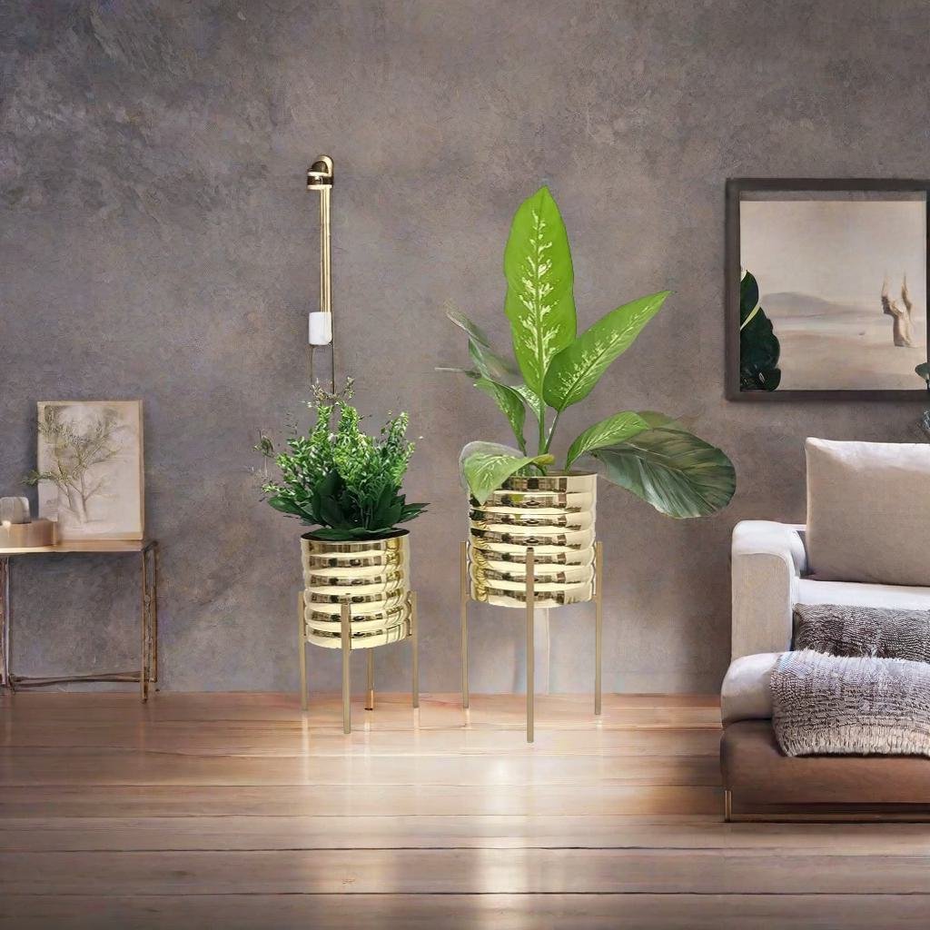 Adore French Hammered metal planters [set of 2] - Adore & Décor