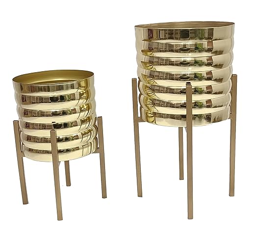 Adore French Hammered metal planters [set of 2] - Adore & Décor