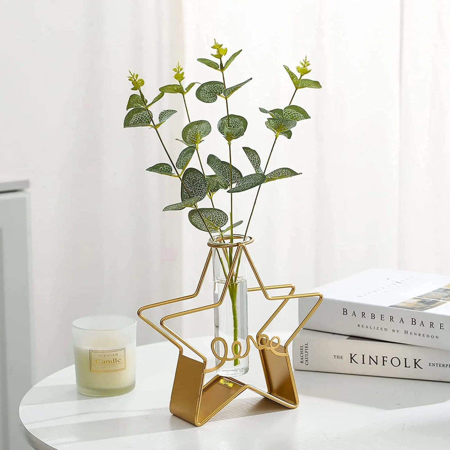 Adore Glass flower vase with metal stand - Adore & Décor
