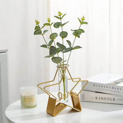 Adore Glass flower vase with metal stand - Adore & Décor