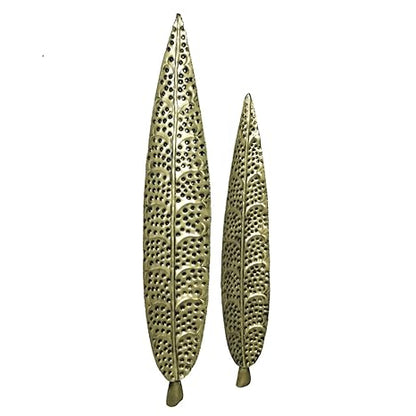 Adore Gold sleek leaf wall art - Adore & Décor