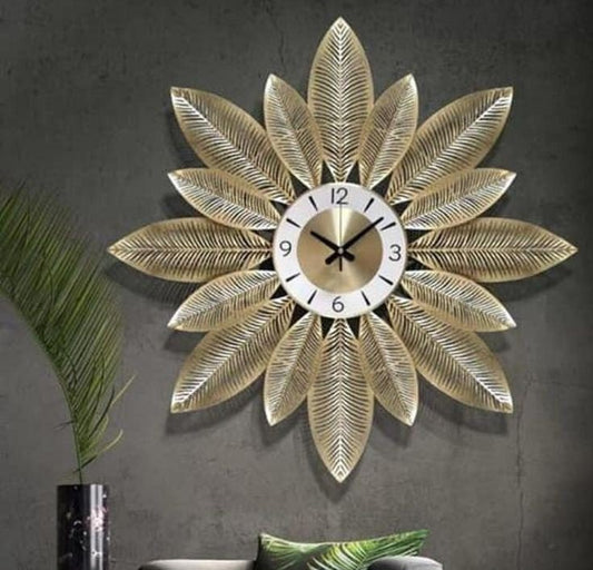 Adore Golden frill petals wall clock - Adore & Décor