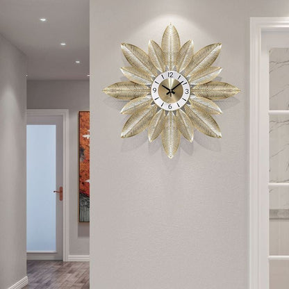 Adore Golden frill petals wall clock - Adore & Décor