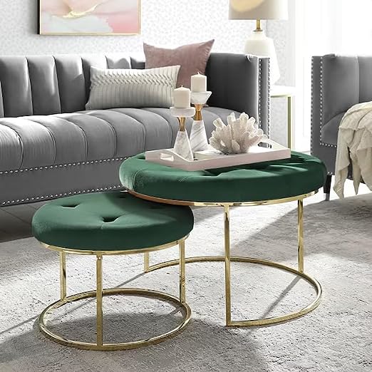 Adore Green Emerald nesting table [set of 2] - Adore & Décor