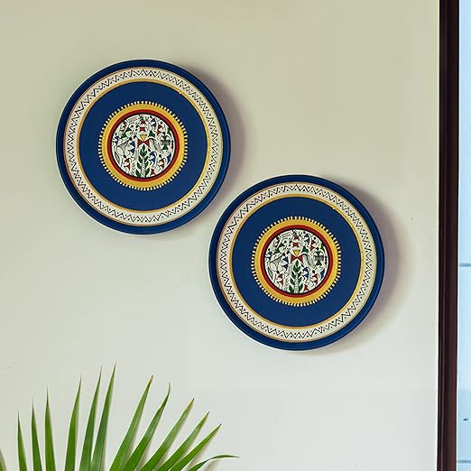 Adore Handpainted Terracotta Decorative Plates Hanging Wall Art - Adore & Décor