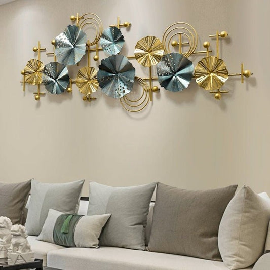 Adore Interlinked Brass metal wall hanging - Adore & Décor