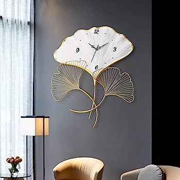 Adore Ivory Gingko metal wall clock - Adore & Décor