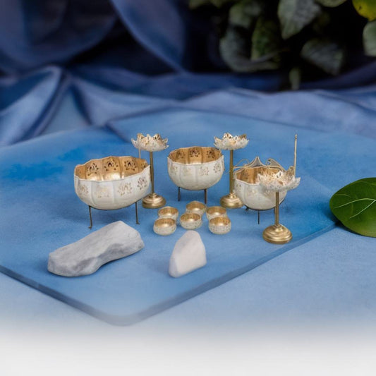 Adore Lotus Diya urli [Ser of 12 pcs] - Adore & Décor