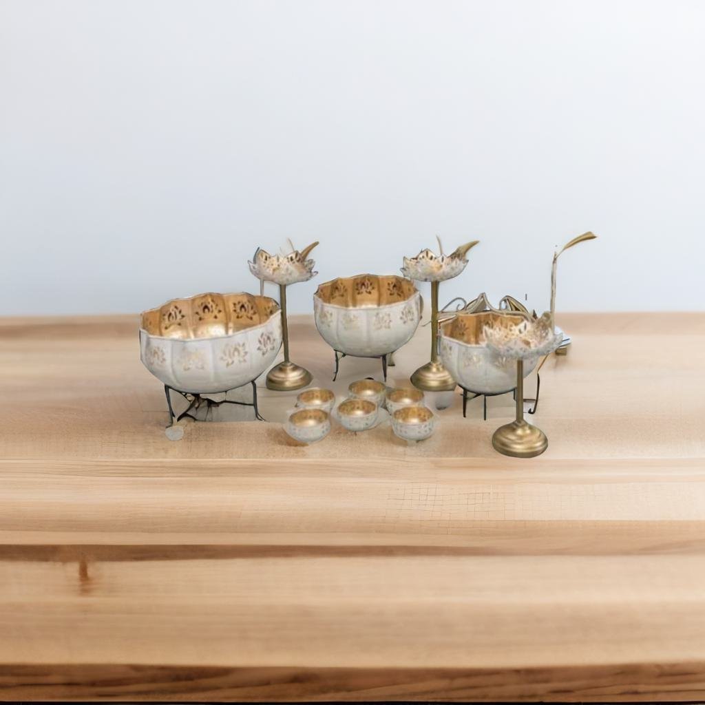 Adore Lotus Diya urli [Ser of 12 pcs] - Adore & Décor