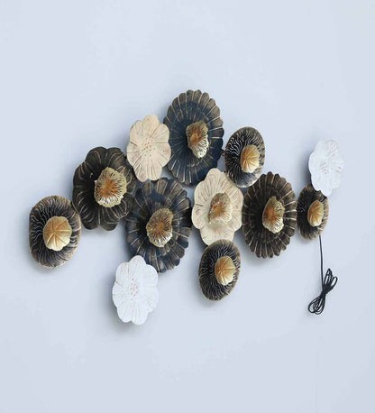 Adore Metal Brass wall hangings (black gold leaves) - Adore & Décor