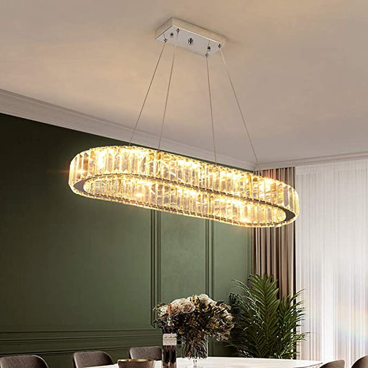 Adore Modern Oval crystal chandelier - Adore & Décor