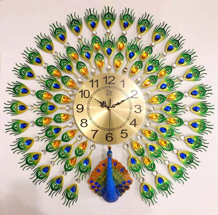 Adore Peacock wall clock - Adore & Décor