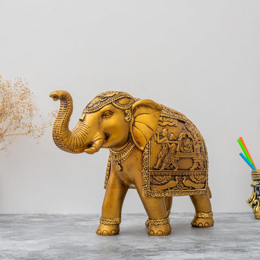 Adore sage carved elephant - Adore & Décor
