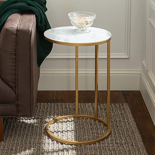 Adore Sturdy dude side table with marble top - Adore & Décor
