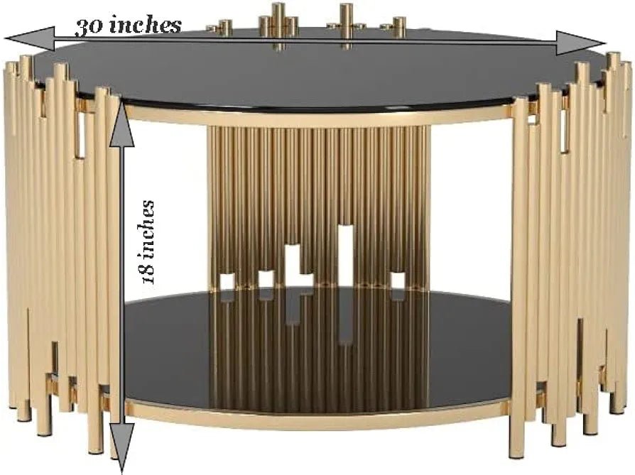 Adore Swiss glass golden streaks table - Adore & Décor