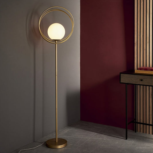 Adore triple ring moon lamp frost globe floor lamp 5ft. - Adore & Décor