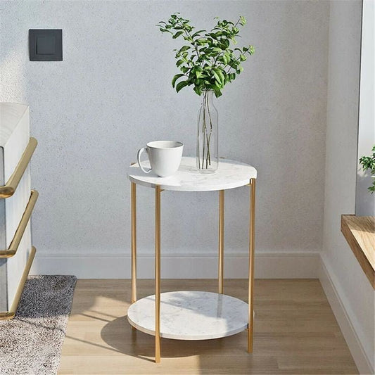 Adore Two tier marble top side table - Adore & Décor
