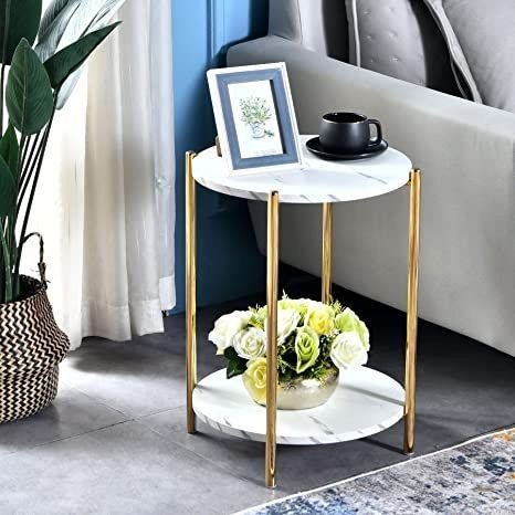 Adore Two tier marble top side table - Adore & Décor