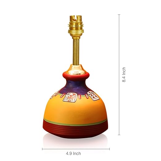 Adore Warli Hand - Painted' Home Decorative Terracotta Bedside Table Lamp - Adore & Décor