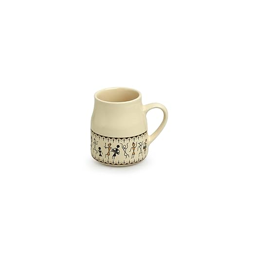 Adore Warli Handcrafted Ceramic Tea Cups [Set of 6] - Adore & Décor