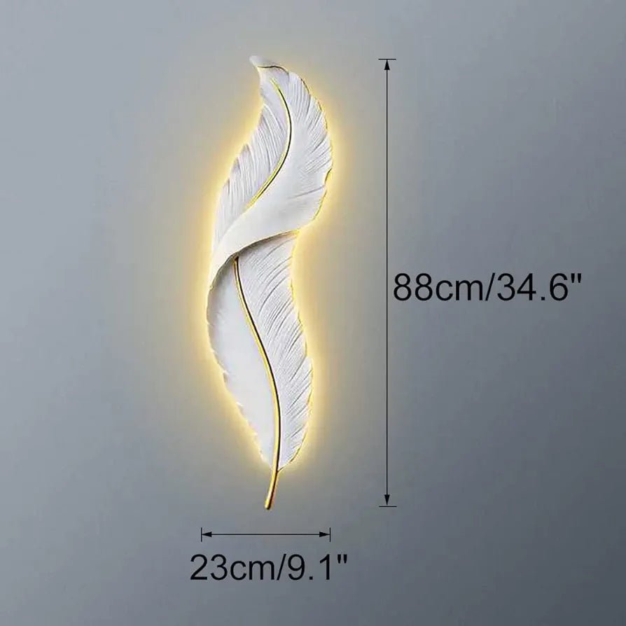 Adore white holy feather wall art with lights - Adore & Décor