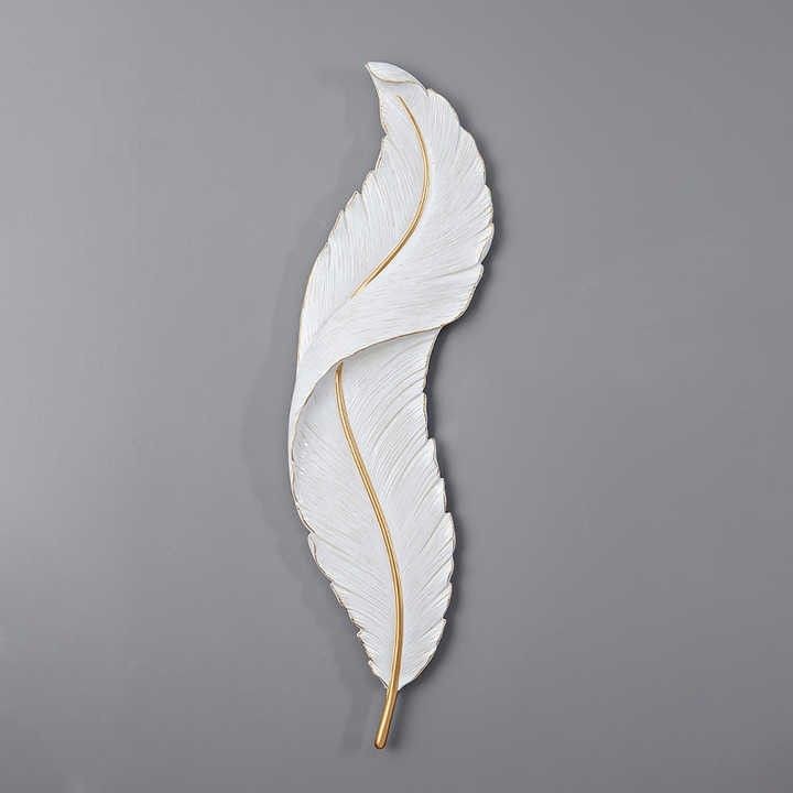 Adore white holy feather wall art with lights