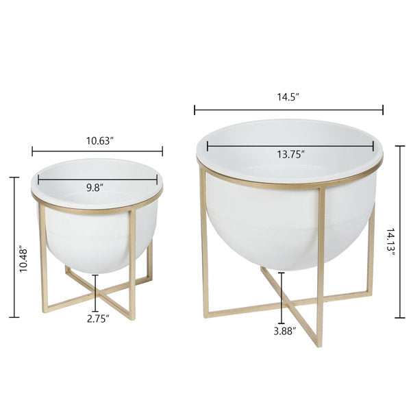 Adore Fancy indoor planter set of 2 with golden stand