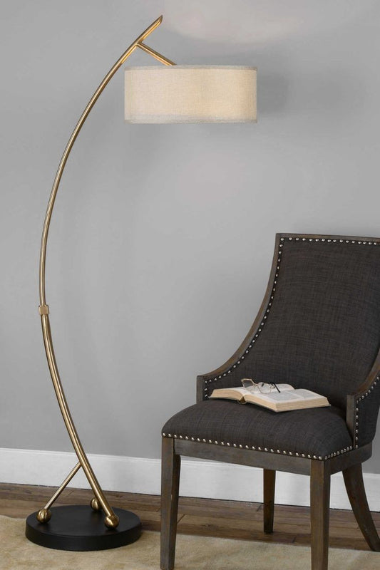 Tilted curve floor lamp