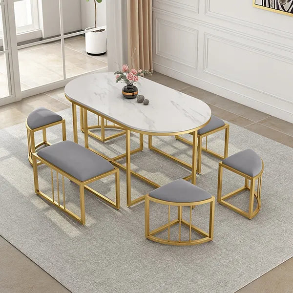 Adore 6 seater space saver dining table set