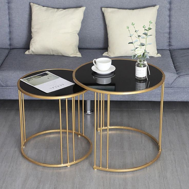 Adore Glass top side table duo