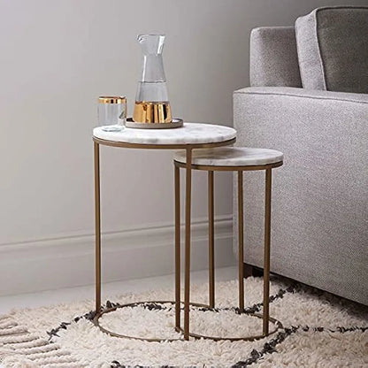 Adore Marble top side table duo