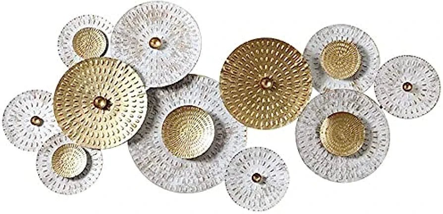 White and gold metal wall hanging - Adore & Décor