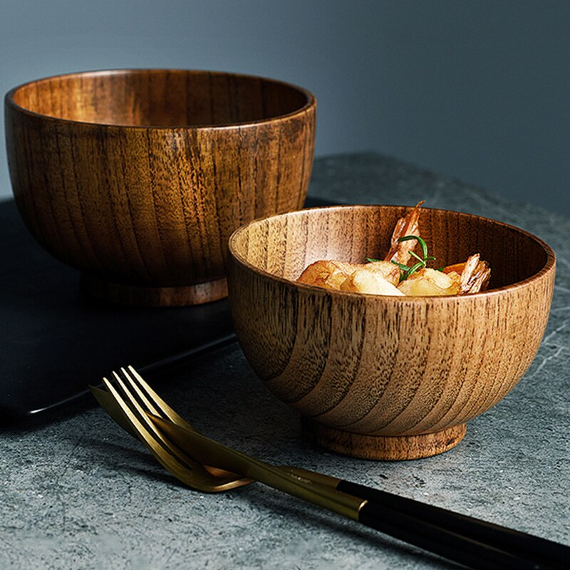 Adore Wooden carved bowls [pack of 6][acacia wood]