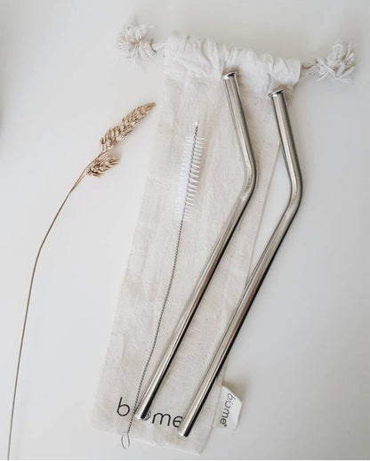 Adore 4pcs Stainless Steel Straw & 1pc Brush - Adore & Décor
