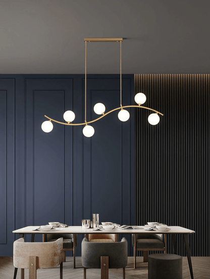Adore Curvy frosted glass chandelier - Adore & Décor