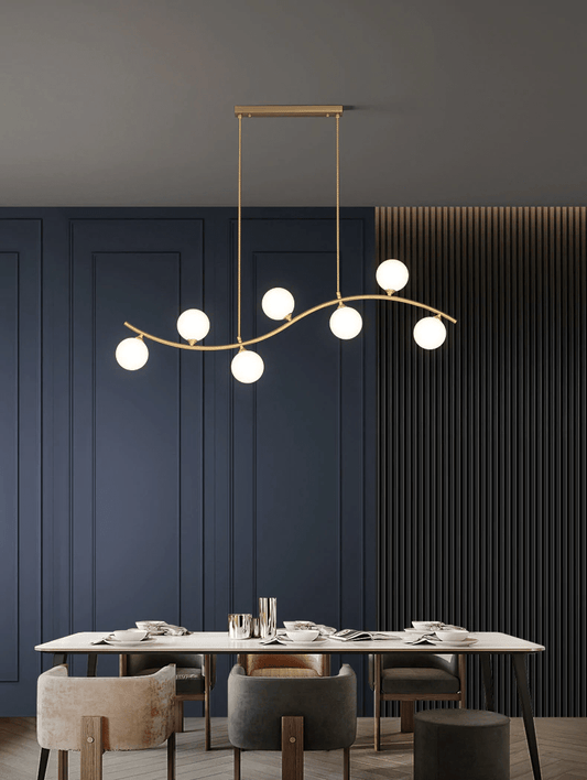 Adore Curvy frosted glass chandelier - Adore & Décor