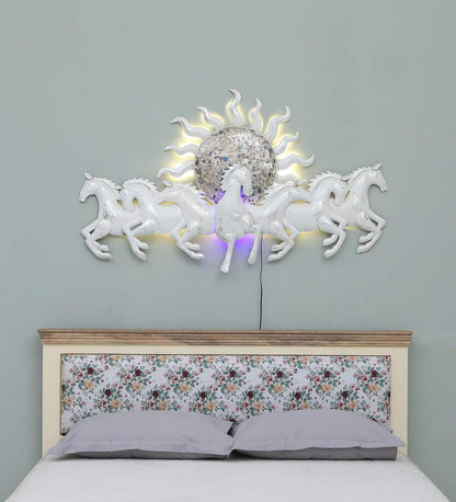Adore Iron Small Seven Horse Metal Wall Art With Led - Adore & Décor