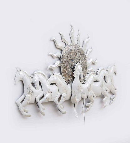 Adore Iron Small Seven Horse Metal Wall Art With Led - Adore & Décor