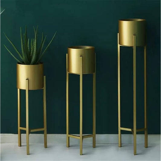 Adore Metal Plant stand with planter [pack of 3] - Adore & Décor