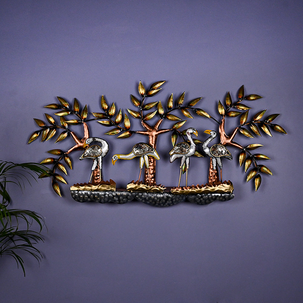 Adore Tropical Flamingo Metal Wall Art With LED Lights